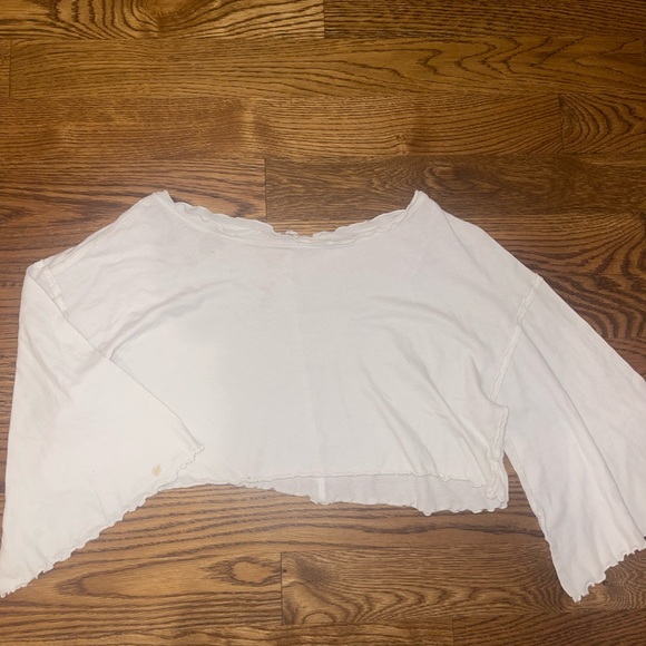 Free People Tops - Free People Cropped Long Sleeve White Top Size XS